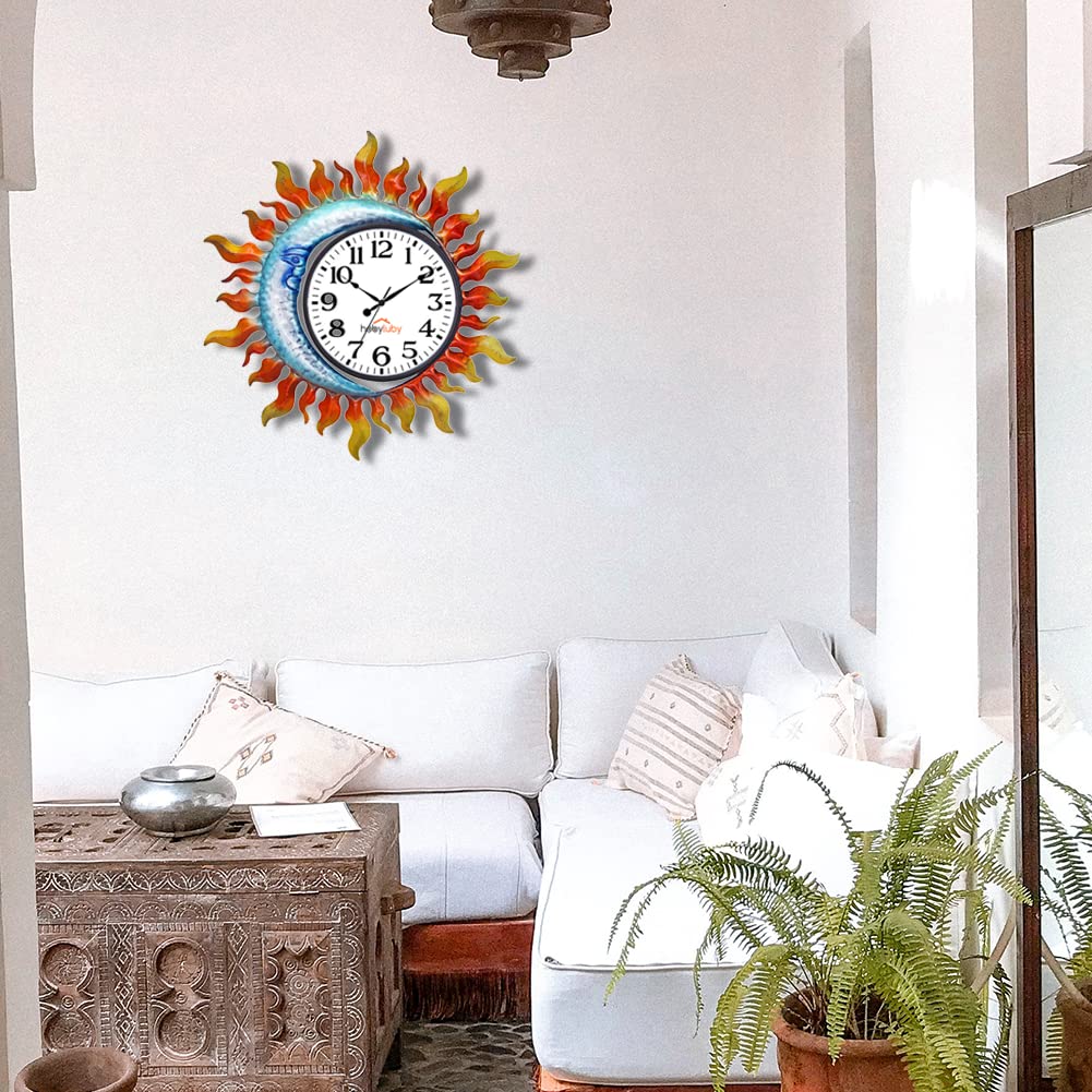 Reloj para exteriores, reloj de pared para exteriores, silencioso, sin tictac, para patio, sala de estar, decoración del hogar