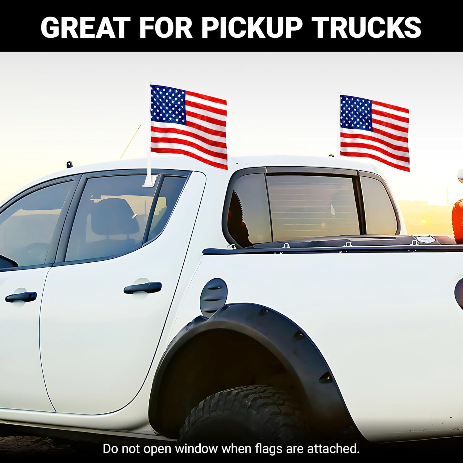 G128 2 Pack: American USA Sports Car Flag | 11x17 In | Double LiteWeave Pro Series Double Sided Printed 150D Polyester | Flagpole Included | Sports Car Flag Perfect for Festival Celebrations, Parades