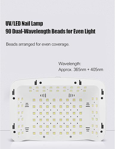 Miniatura 2 de Professional UV LED Nail Lamp with Wrist Rest 90 LED Beads 380W High Power for Dual Hand Curing 4 Timer Settings Infrared Sensor for Gel Polish