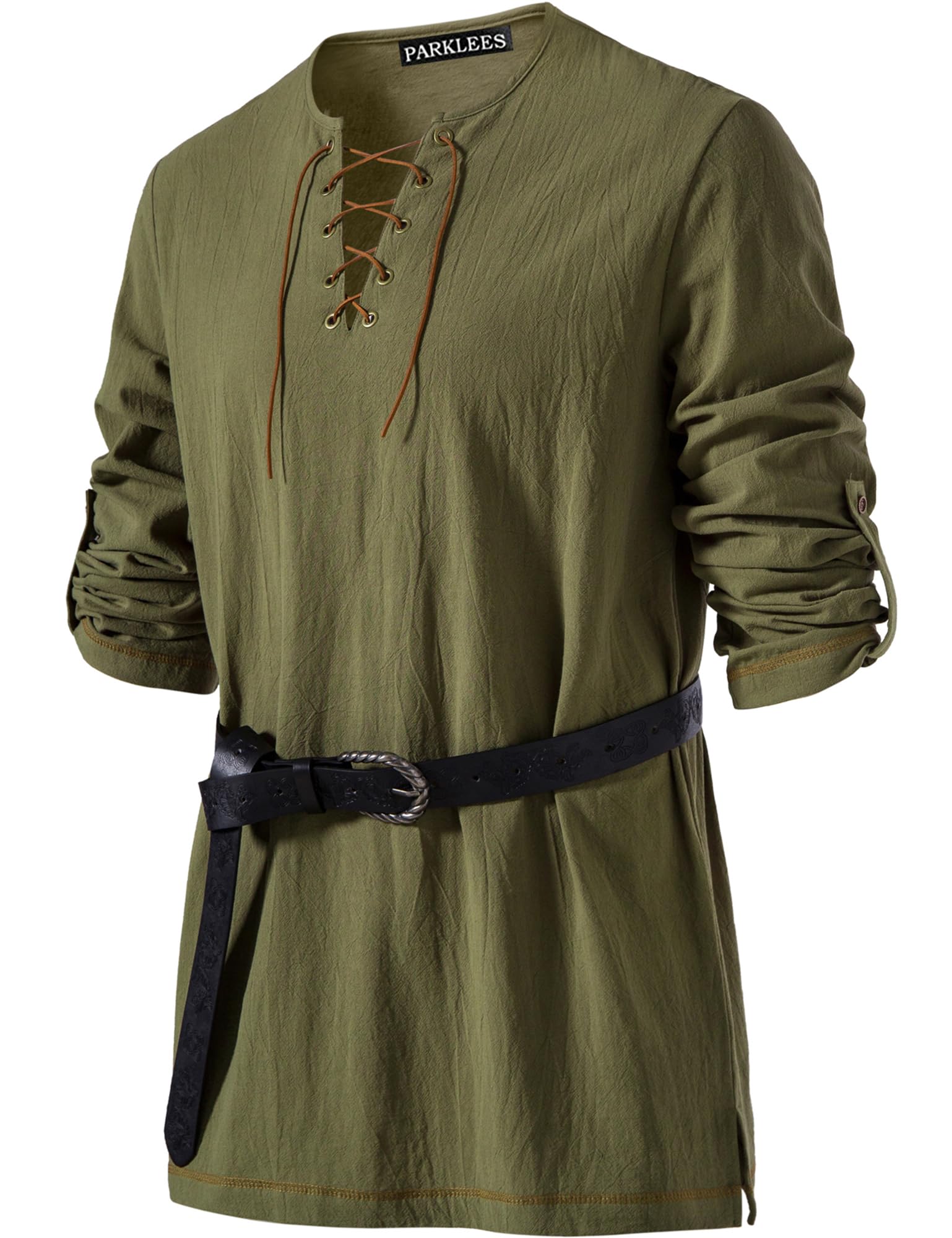 PARKLEES Men's Medieval Viking Pirate Vintage Costume Green S — image 1