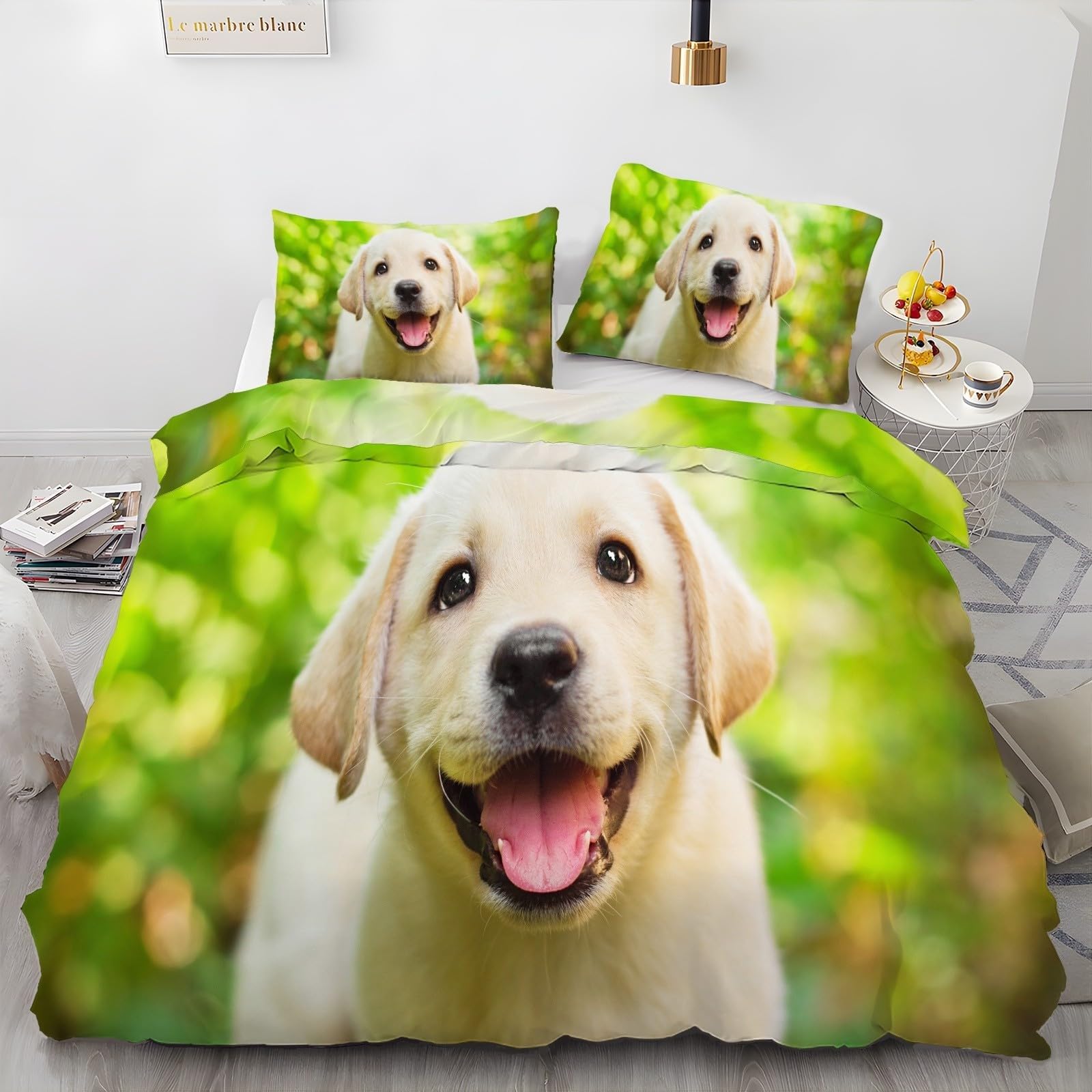 Parure de lit 2 personnes Labrador avec 2 taies 65x65 cm