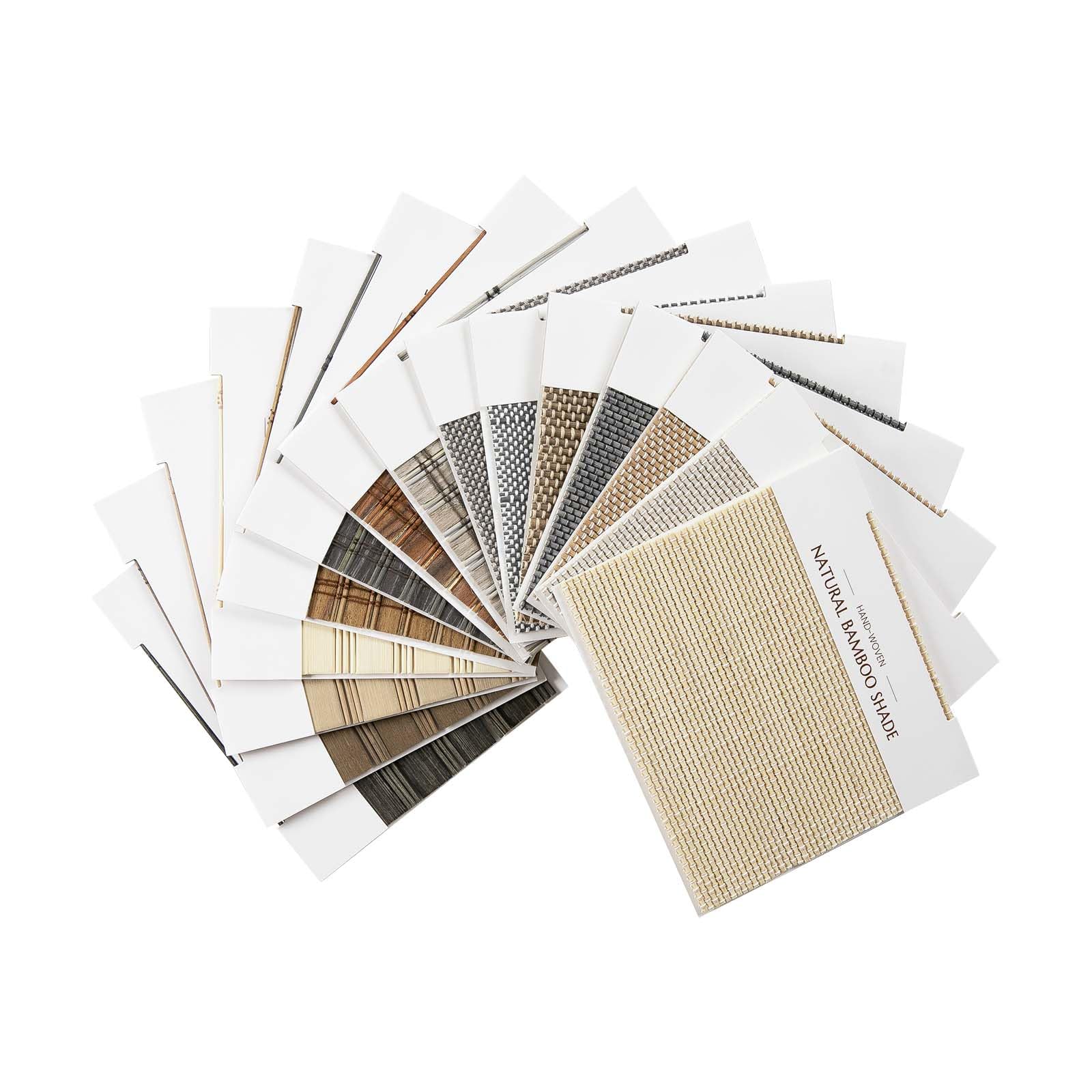 TWOPAGES Rae S Series Samples Natural Woven Bamboo Roman Shade Sample Book Swatches