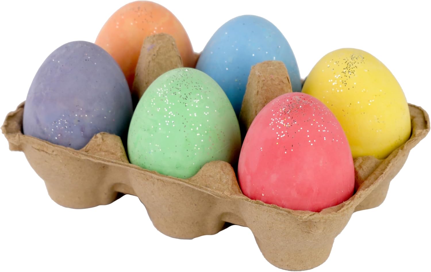 Kid Made Modern Glitter Easter Egg - Set of 6 Egg-Shaped Colored Chalks for Kids, Washable Outdoor Drawing Chalk for Easter Basket Stuffers, Spring Crafts & Egg Hunt Fun, Ages 3+ & Beyond
