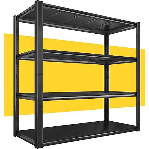 Raybee 40" W Garage Shelving 2000 LBS Storage Shelves 4 Tier Heavy Duty Shelving Adjustable Metal Shelves for Garage,Basement, Warehouse, 40" W x19 D x57 H