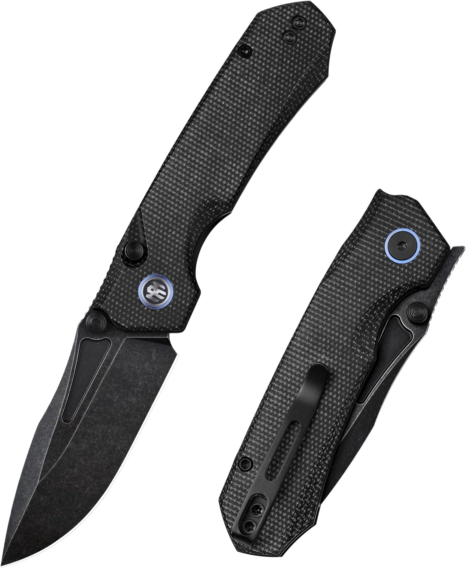 Rhino Pocket Knife, 3" 14C28N Steel Blade Durable Micarta Handle EDC Folding Knife with Reversible Pocket Clip for Men Women, Sharp Camping Hiking Work Knife RT0315