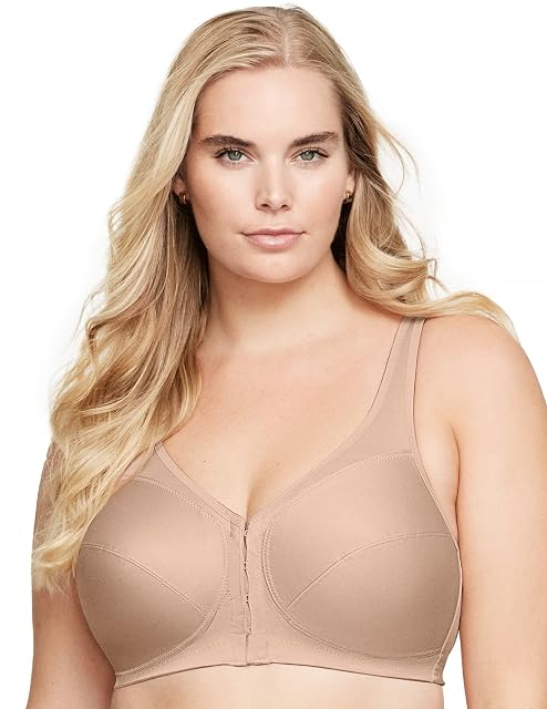 Glamorise Damski biustonosz MagicLift z przodu z zamkniętą postawą pleców #1265, Kawiarnia, 135B
