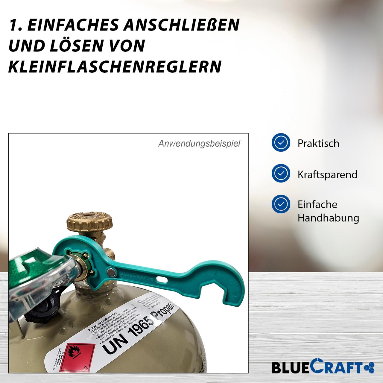 Bluecraft Gaskocher Camping 2-flammig, 9 kW, Edelstahl, mit Zündsicherung | Campingkocher für Propan Gasflasche, hochwertige Wokbrenner, Turboeffekt, Gasschlauch & 50 mbar Outdoor Gasdruckregler