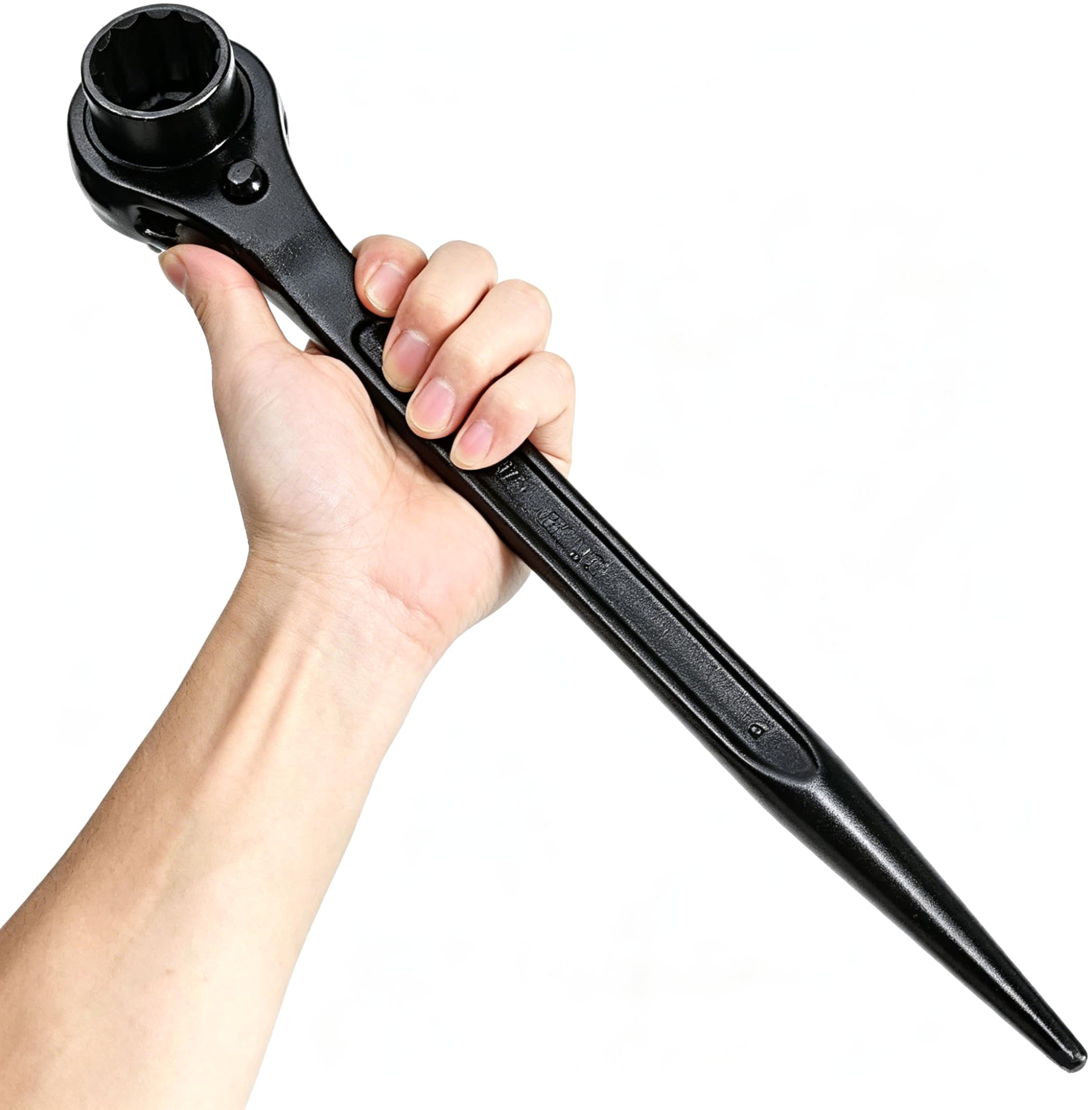 Elecbee Black 24-30Mm Scaffold Spanner,Ratchet Podger Spanner Universal Head Wrench,Steel Erect Spanners Scaffold Erecting Ratcheting Adjustable Socket Adapter Hand Tools For Car Repair,Carpentry (Black)