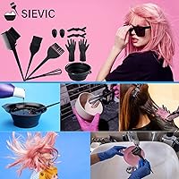 Vista 2 de Kit de 43 piezas para colorear el cabello, cepillo de tinte para el cabello y cuenco, tapa de glaseado con ganchos de plástico, chal de teñido