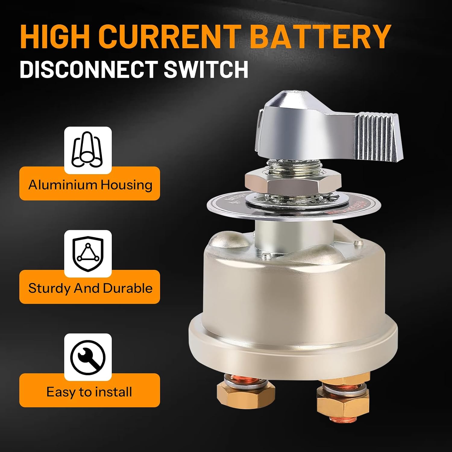 12-48V Master Battery Disconnect Switch, High Current 200A Battery Power Cutoff Isolator Killer Switch with Face Plate for Car Vehicle RV Truck Boat Marine Outboards ATV