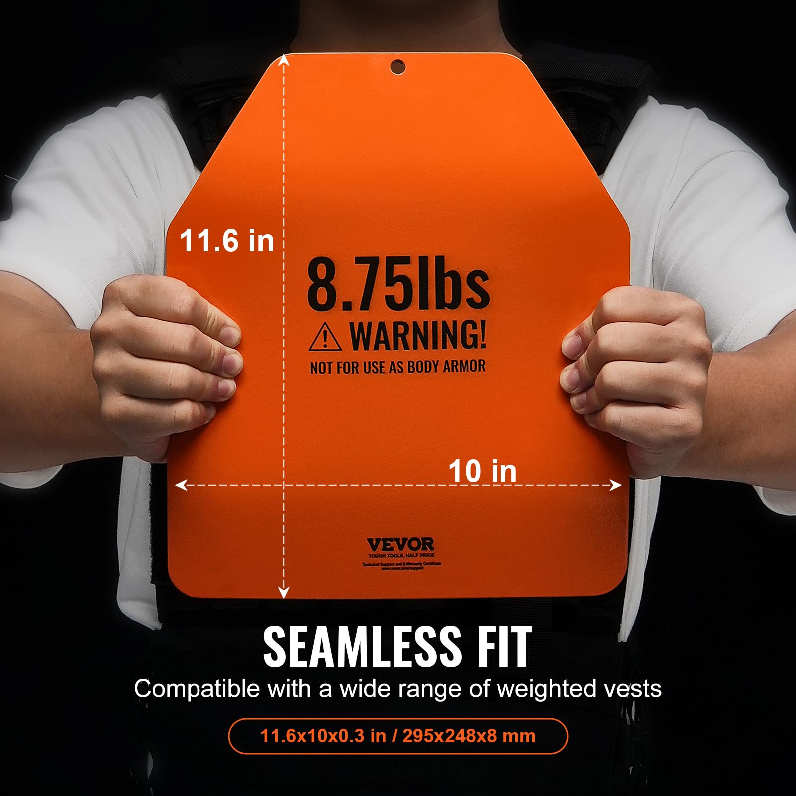 VEVOR Zakrzywione talerze obciążeniowe, pary 4 kg, stalowe płyty obciążeniowe, wyprofilowane, ergonomiczne dopasowanie, WOD, dodatkowy ciężar do kamizelki obciążeniowej, treningu siłowego, biegania,