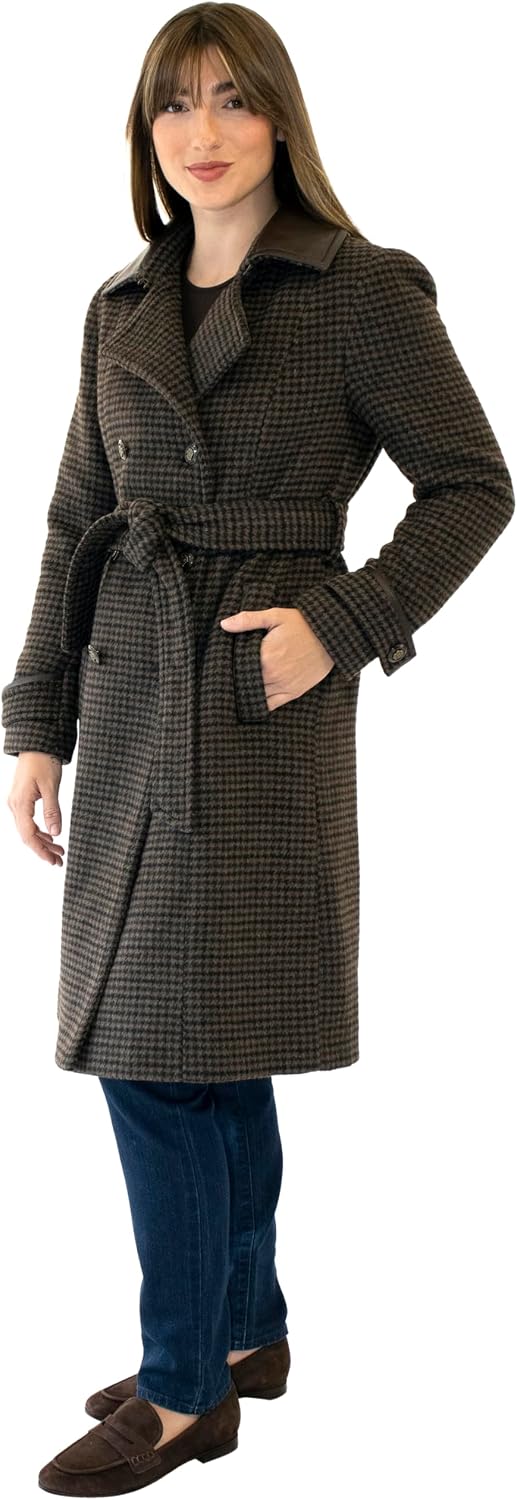 Nine West womens Ah8481 - Nine West Mid-length Faux Wool Coat