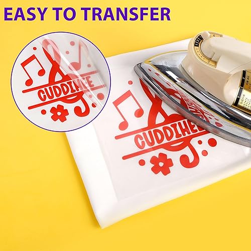 Miniatura 5 de HTVVETUR Vinilo rojo HTV para planchar de 12 pulgadas por 35 pies, vinilo de transferencia de calor para rollos de camisetas HTV para todas las