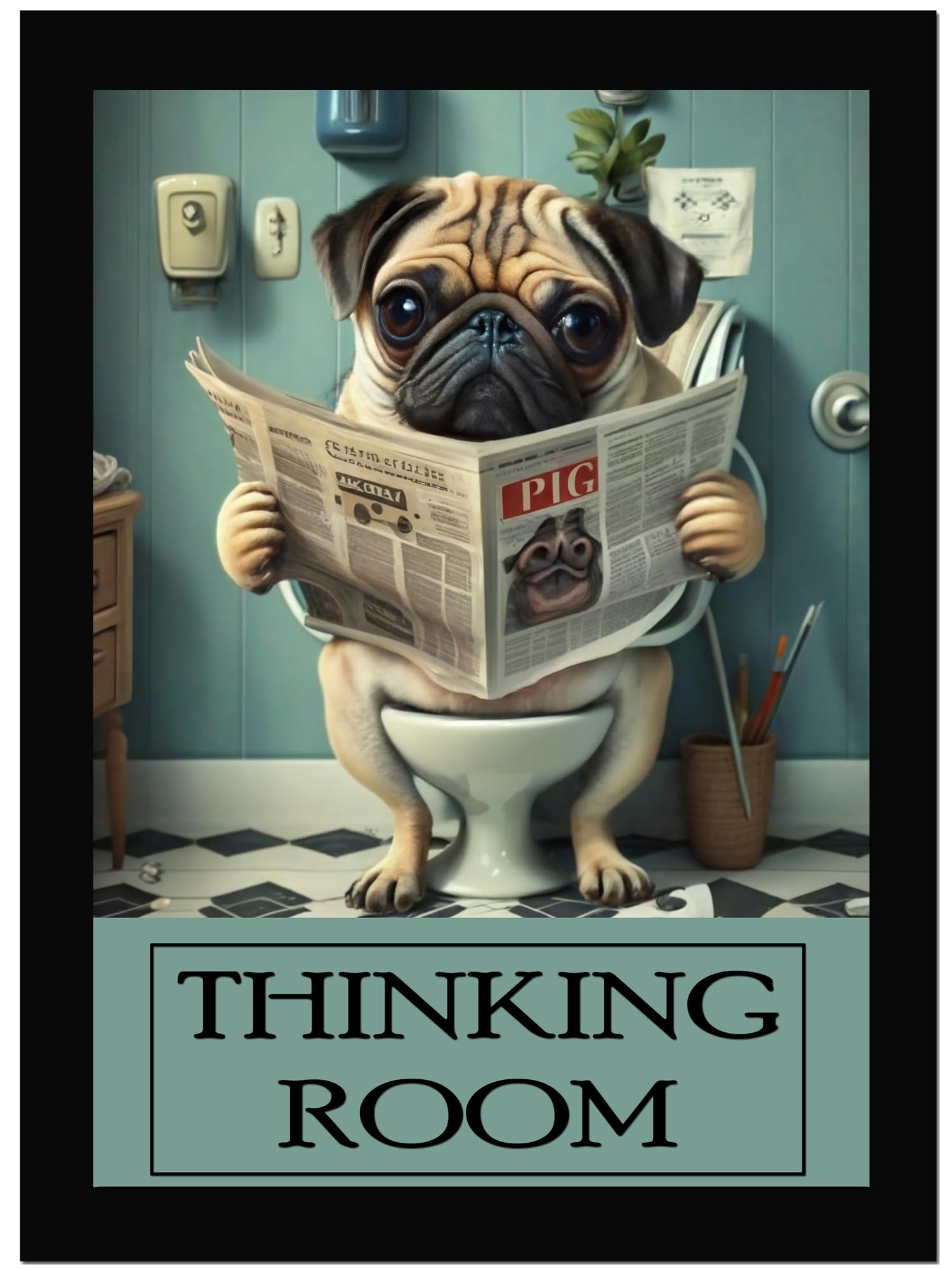 AR Creative Thinking Room Wall Art Framed, Quote for Bathroom, Frame for Wall Decoration, (13.6 inch x 10.2 inch) (B0CRL8XFS5) Amazon Price History, Amazon Price Tracker