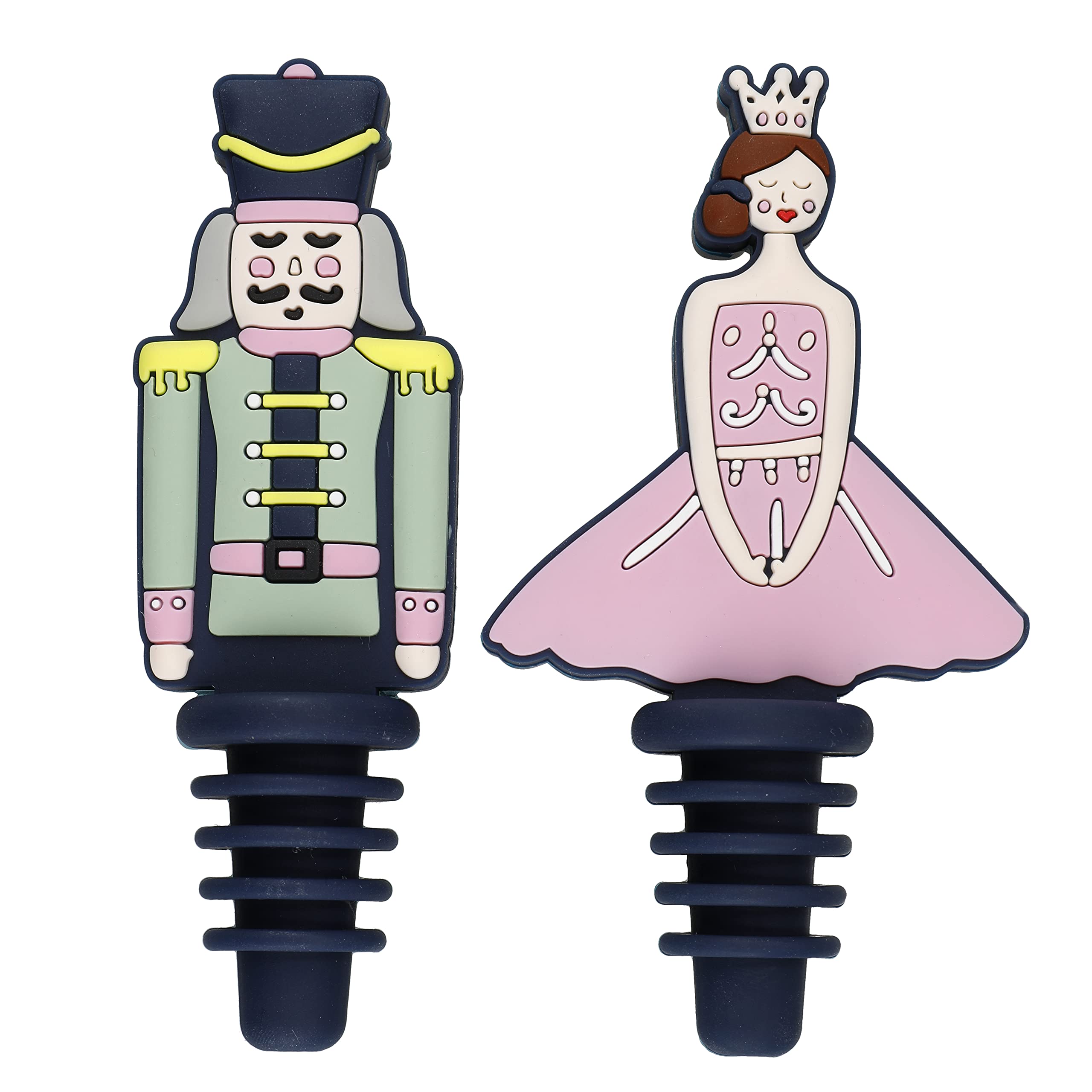 KitchenCraft Classic The Nutcracker Collection 2-Piece Bottle Stopper Set