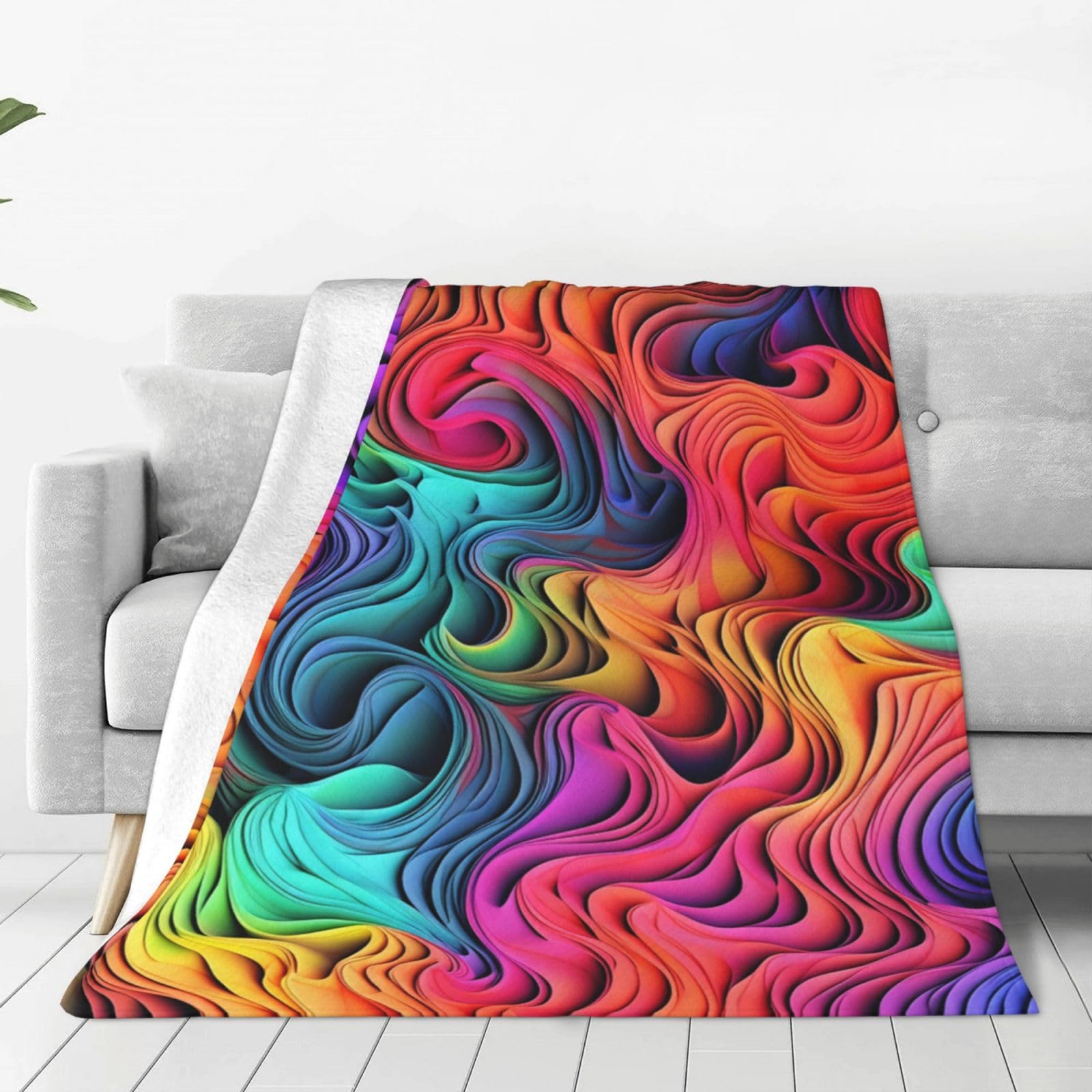 Couverture polaire de luxe en flanelle douce jeté de lit imprimé coloré haut de gamme