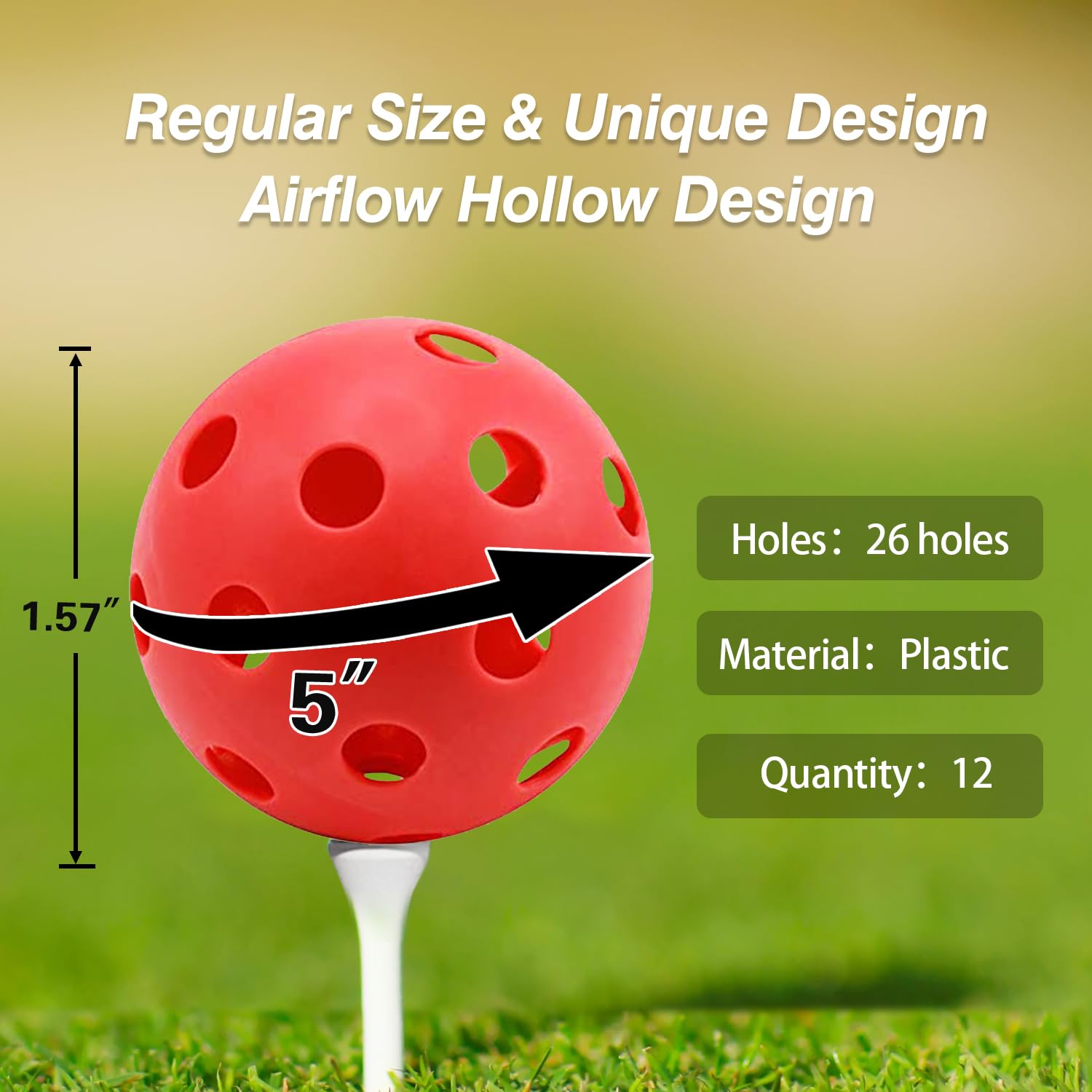 GSE Games & Sports Expert Golfbälle, Kunststoff, hohl, Airflow, 12 Stück / 50 Stück, gelb, 50 pack