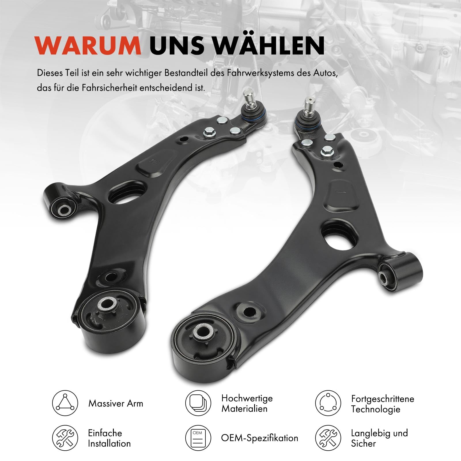 Frankberg Braccio oscillante manubrio triangolare, compatibile con iX35 2010-2015Sportage Control Arm Kit Frontale 2 pezzi Replace# 545002S000