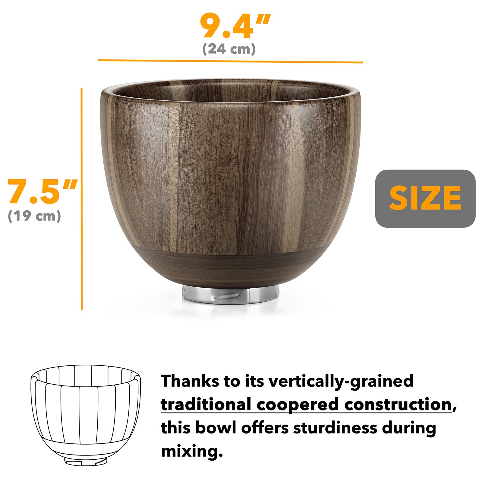 Amazon.com: SpaceAid Wooden Bowl for Mixer - Kitchen Space Aid