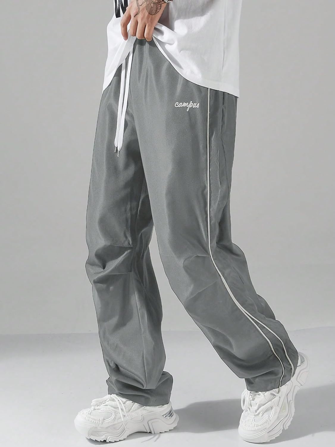QJQ Men's Y2K Baggy Sweatpants Parachute Pants Wide Leg Vintage Track Pants Casual Streetwear - Image 2