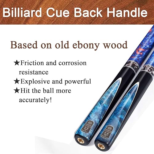 Vista 6 de Tacos de billar profesionales 10MM, 11.5MM Taco de billar con caja, taco de billar, taco de billar negro de ocho piezas a través de la barra 3/4
