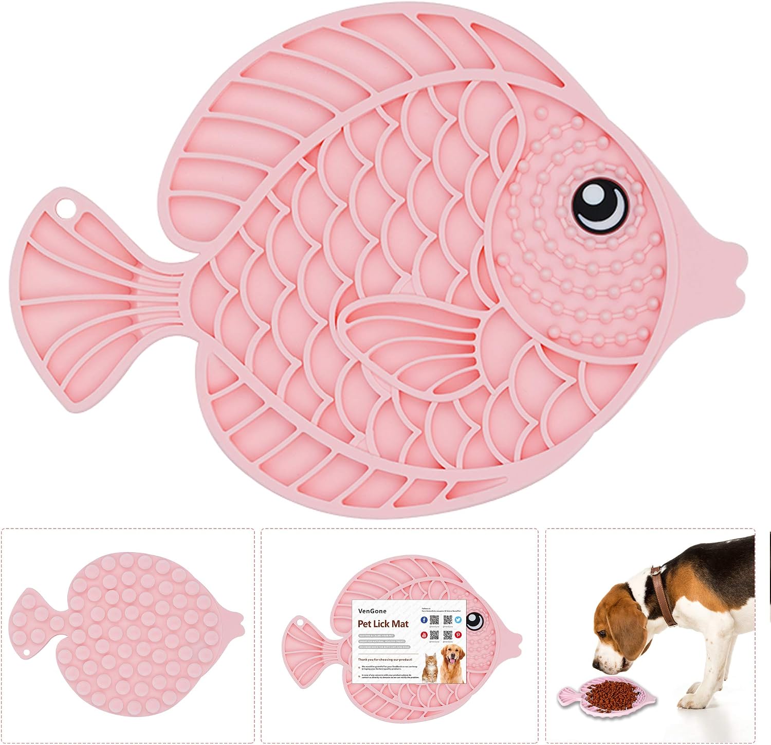 VenGone Lick Mat for Dogs & Cats for Boredom and Anxiety Reduction, Dog Slow Feeders with Strong Suction Cups, Alternative Snuffle Mat,…