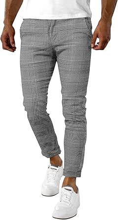 Woenzaia Men's Casual Dress Pants Skinny Tapered Stretch Slim Fit Slacks