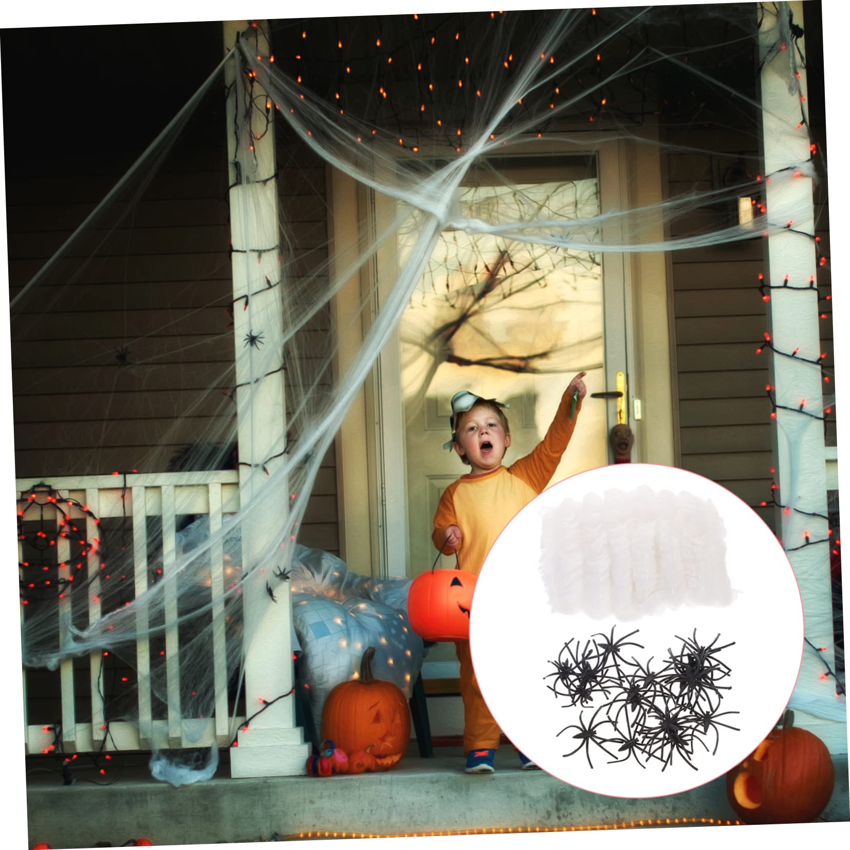 Sosoport 10sets Decorazioni Halloween Con Ragnatele Finte e Ragni Per Atmosfera Spaventosa Casa Per Feste e Prank