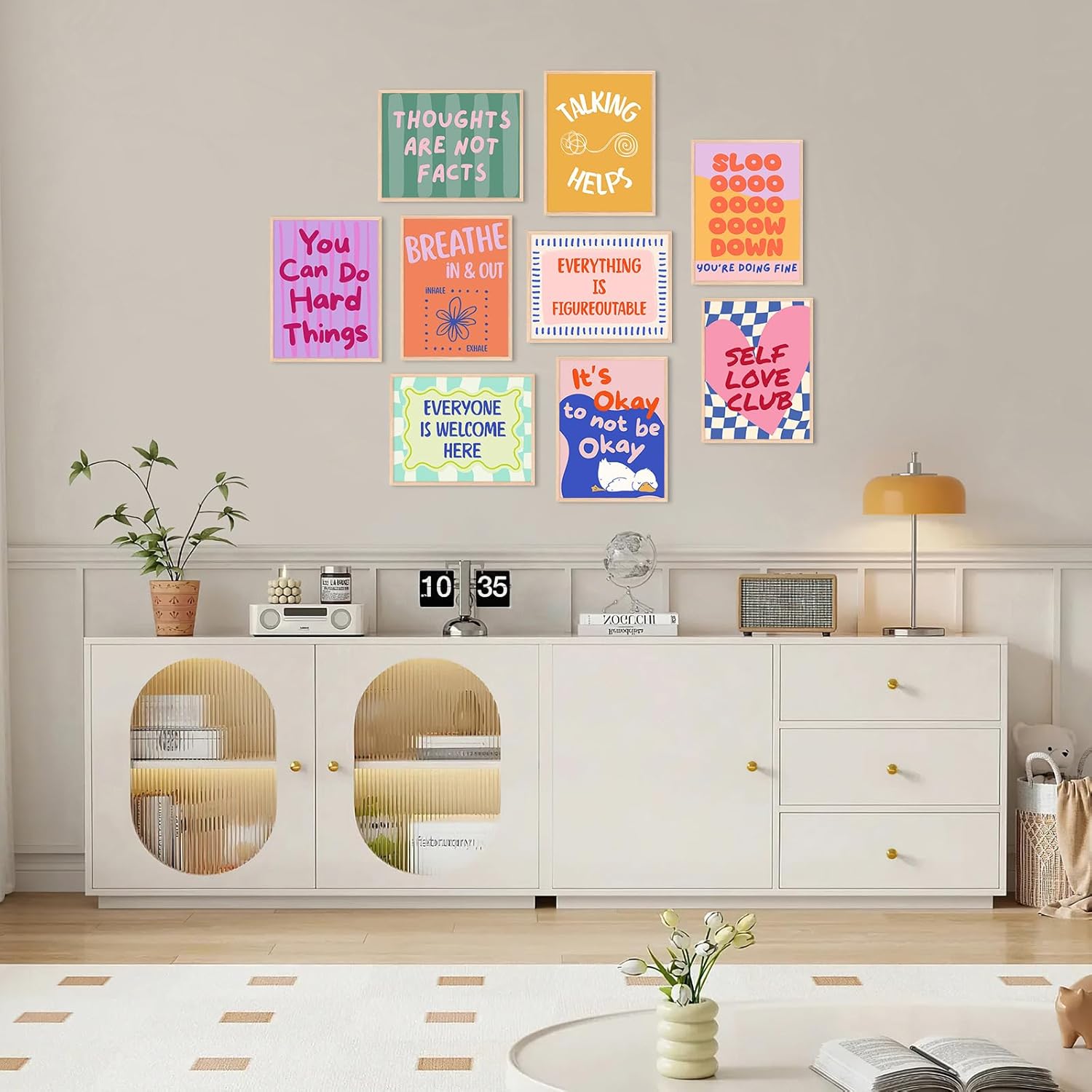 Mental Health Wall Art Child Psychology Canvas Poster Therapy Office Wall Decor Inspirational Prints Motivational Pictures Affirmations Artwork Counselor Painting for Classroom 12x16x9 Inch Unframed