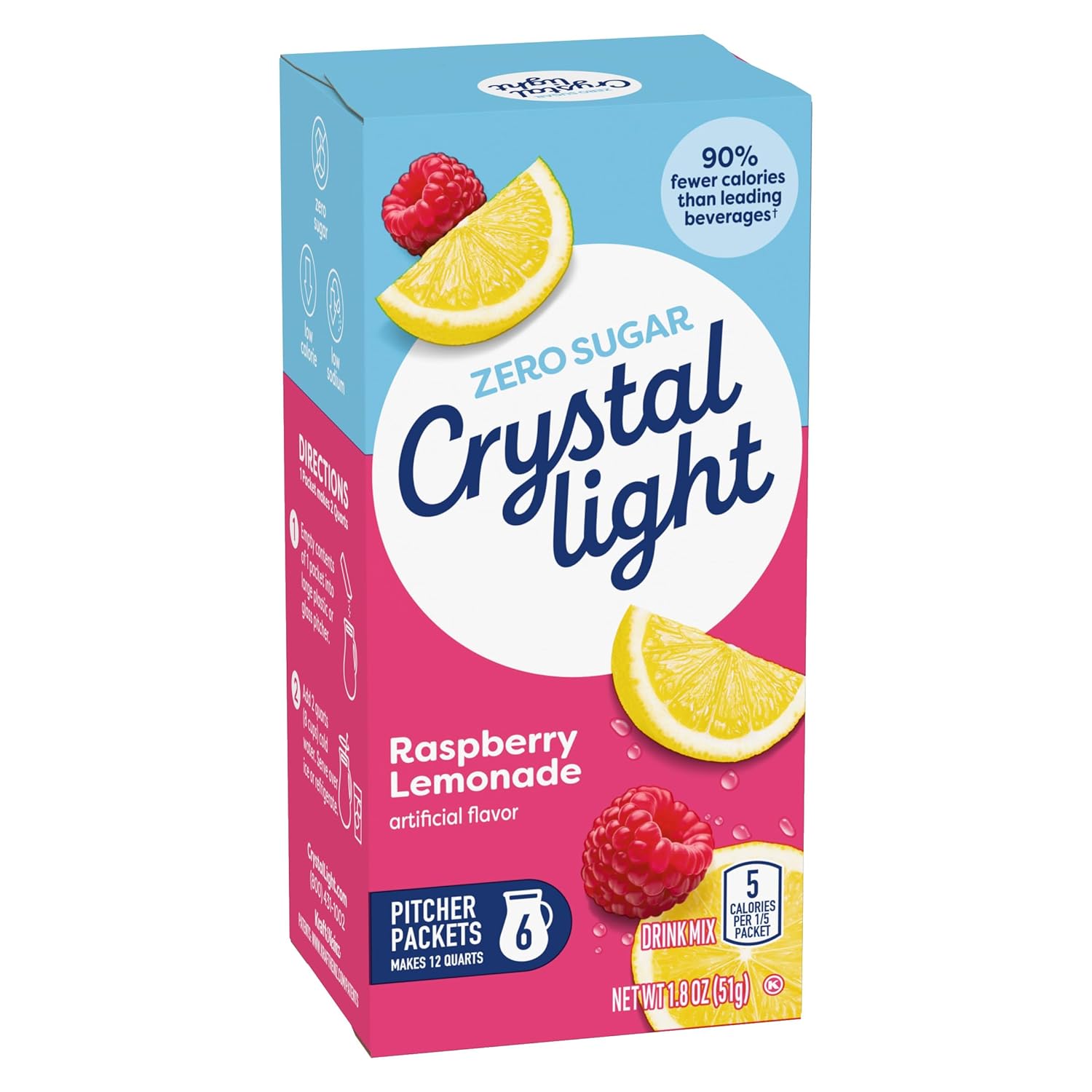 Crystal Light Raspberry Lemonade Drink Mix, 12-Quart 1.8-Ounce Box (Pack Of 7)