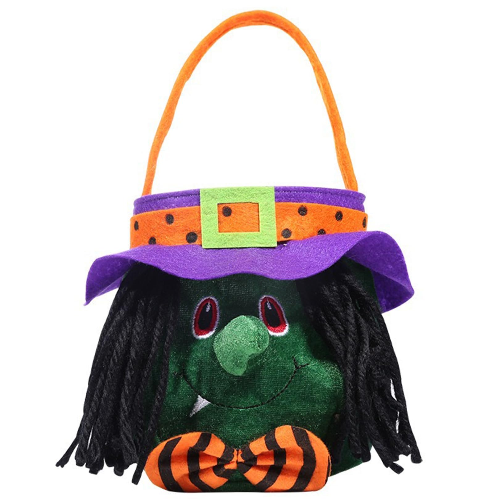 Striegro Halloween Basket 1 Pack, Witch Pattern, Orange Black, 9 In..