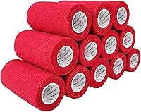Vista 18 de Vendaje cohesivo autoadherente de látex de 4 x 5 yardas, vendajes de primeros auxilios, cinta deportiva elástica para esguince e hinchazón