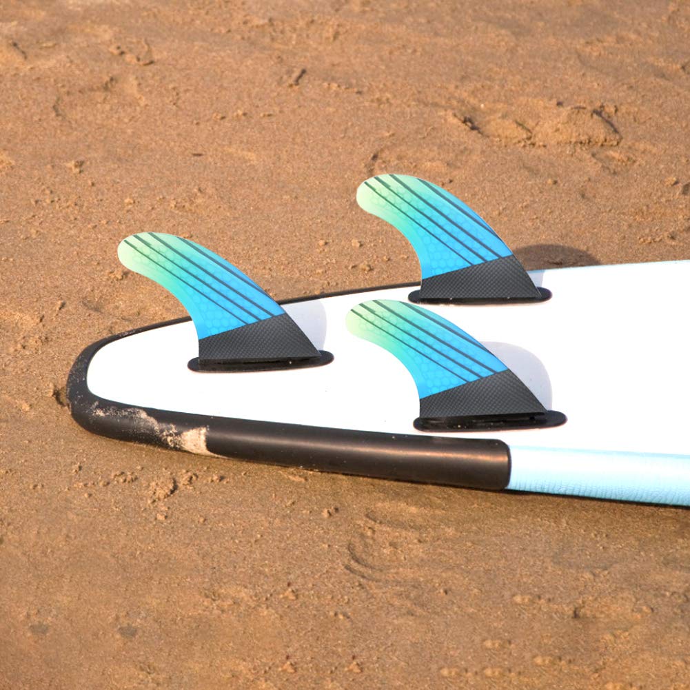 Fiberglass FCS2 elegante Agrase de surf verde de la aleta de aleta de surf de aleta flexible para ondas huecas y paletas de paleta