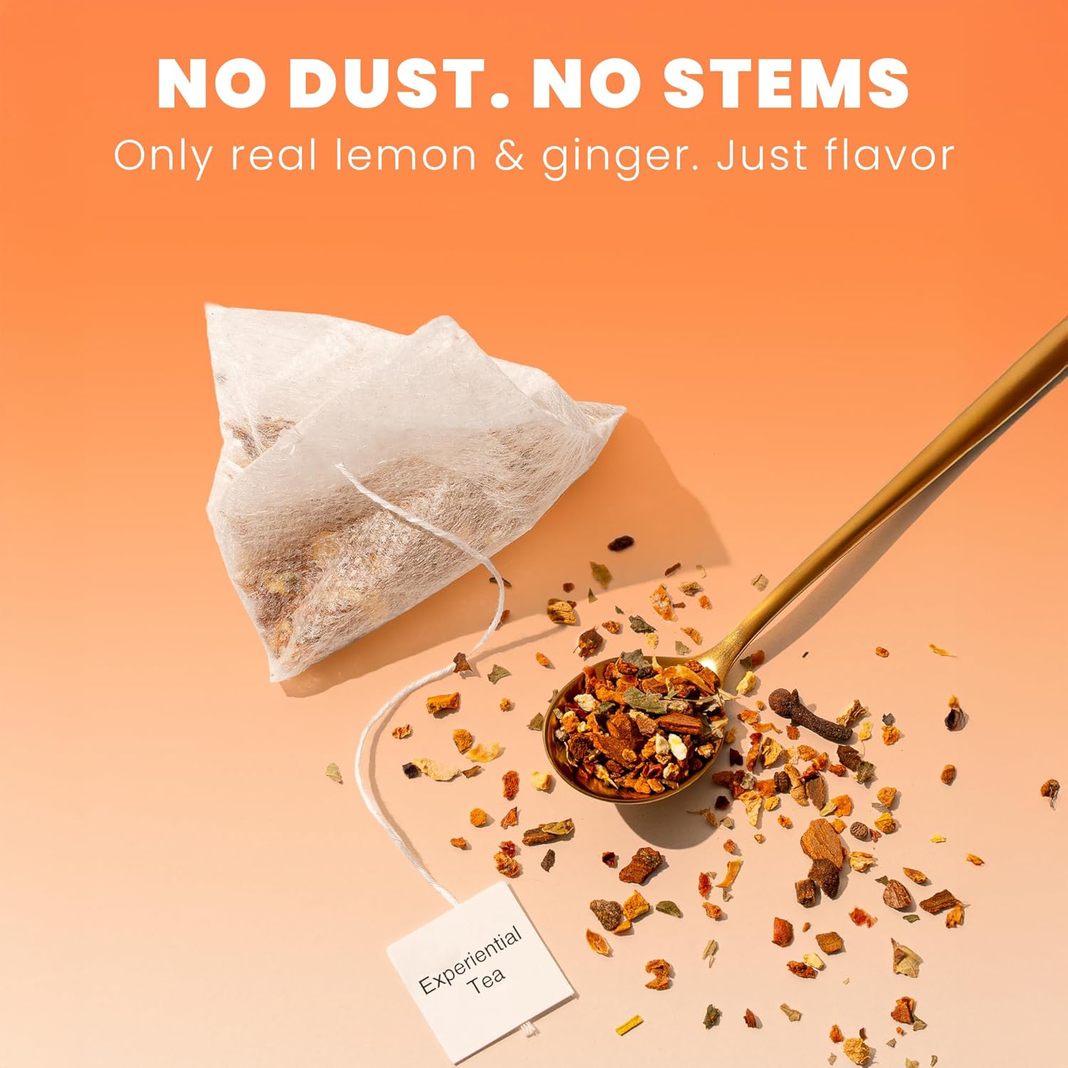 Yellow.fit Ginger Lemon Herbal Tea Bags – 1500mg Loose Leaf Tea Bags, Caffeine-Free Herbal Tea with Ginger Root & Lemon Peel, Plant-Based Tea Bags, 100 Count