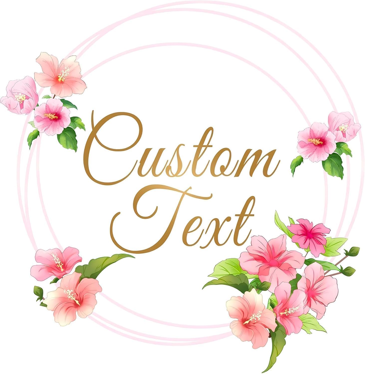Custom Logo Stickers - Design Your Own Personalized Labels with Text, Image, & Photo - Waterproof, UV Protected, Fade & Heat Cold Resistant - Pack of 100 (Wreath 1, 76mm) — image 1