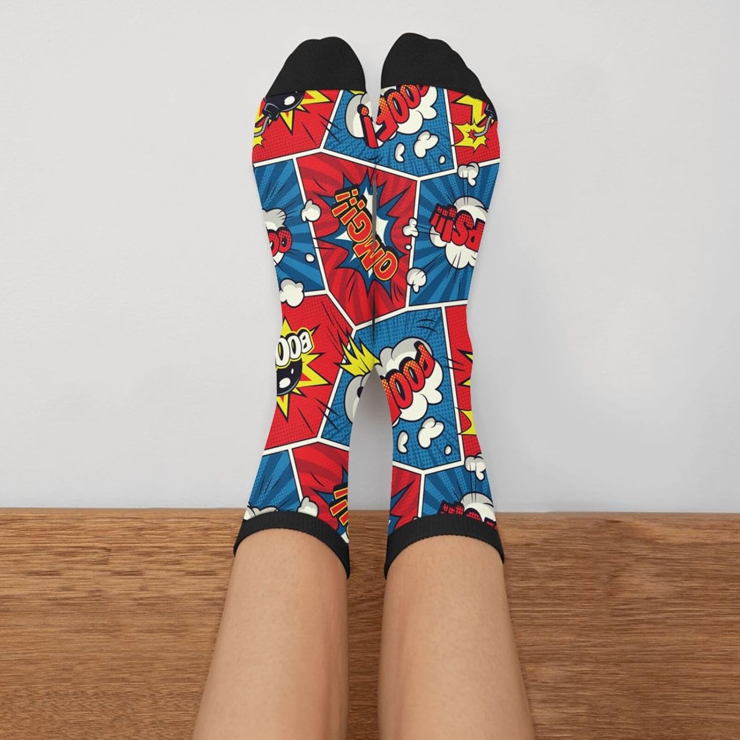 Graffiti Wall, Hip Hop Art Novelty Crew Socks Casual Funny Crazy Dress Socks - Image 3