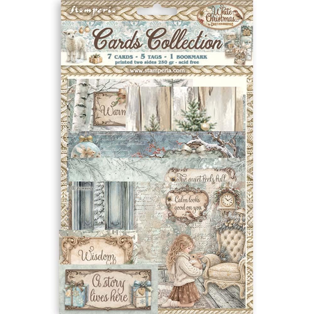Stamperia Cards Collection - White Christmas SBCARD49
