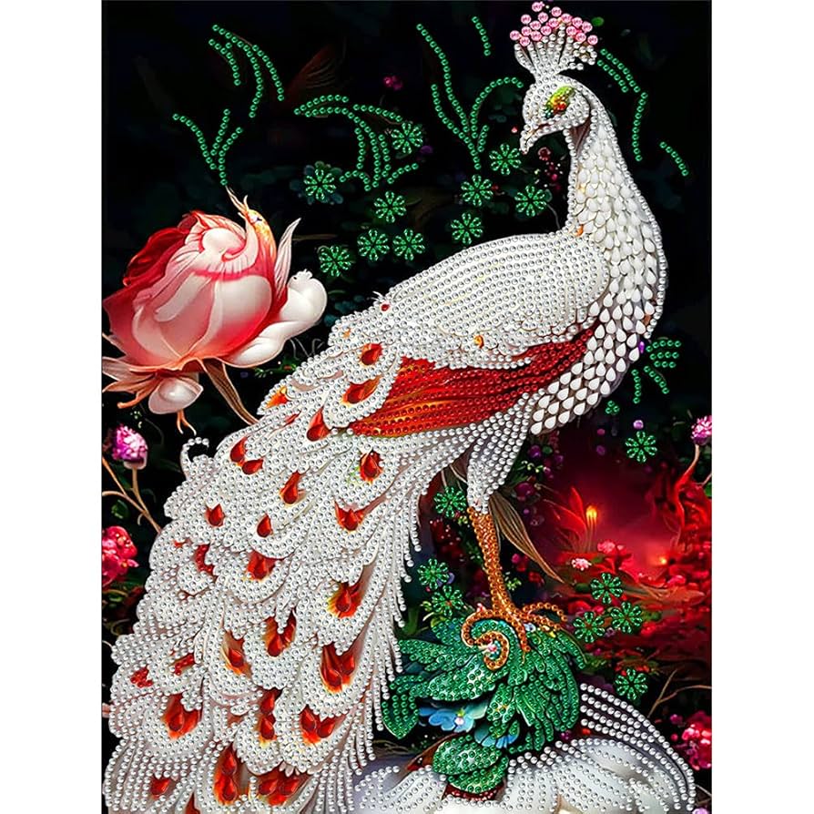 Amazon | ピーコックダイヤモンドペインティングキット大人用