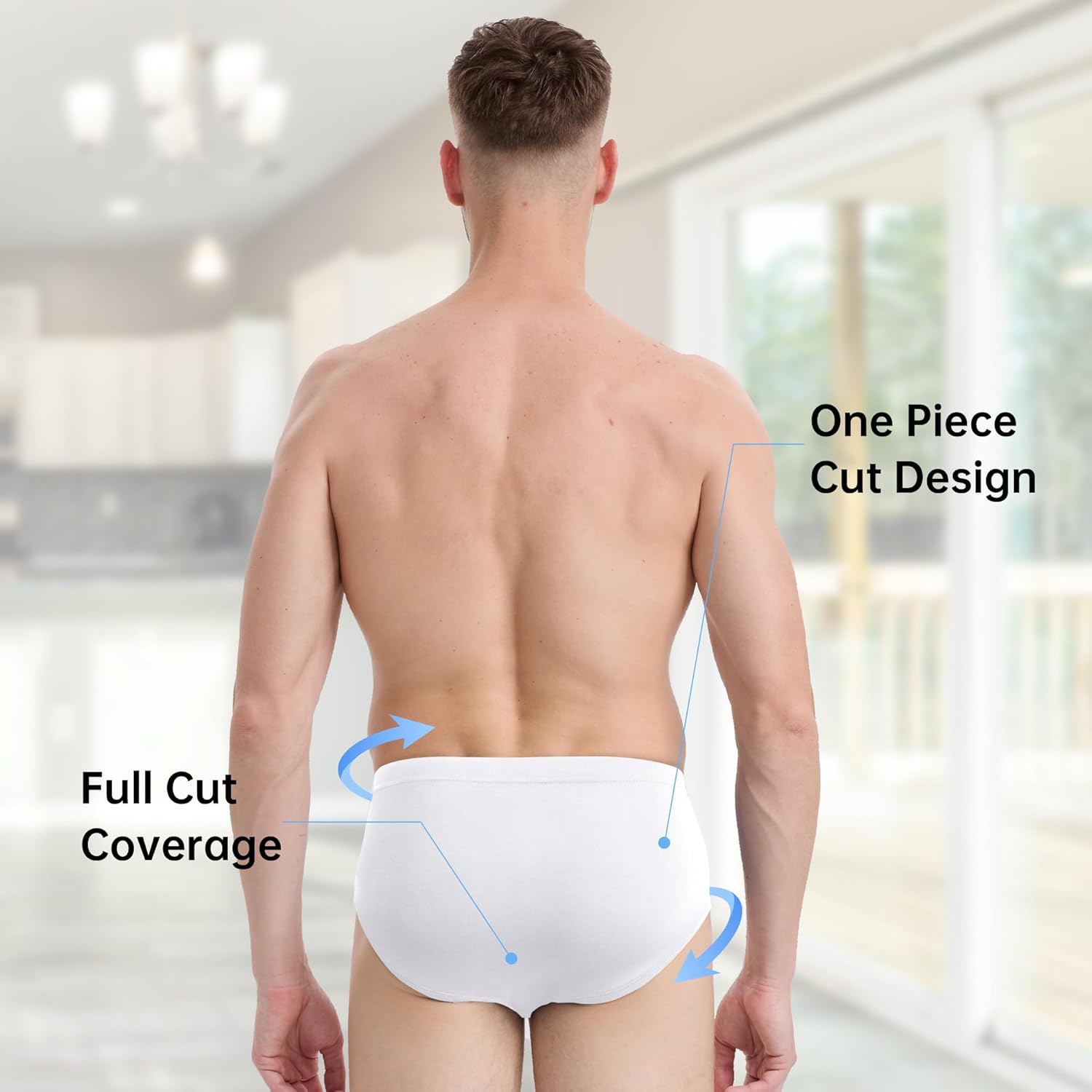 BAMBOO COOL Men's Underwear Briefs No-Roll Waistband Underwear Breathable Briefs with 3D Pouch Tagless Panties for Men - Image 4