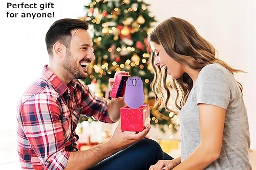 Miniatura 7 de Ratón inalámbrico lindo cerdo Bluetooth y USB doble modo, silencioso portátil compacto púrpura divertido ratones para