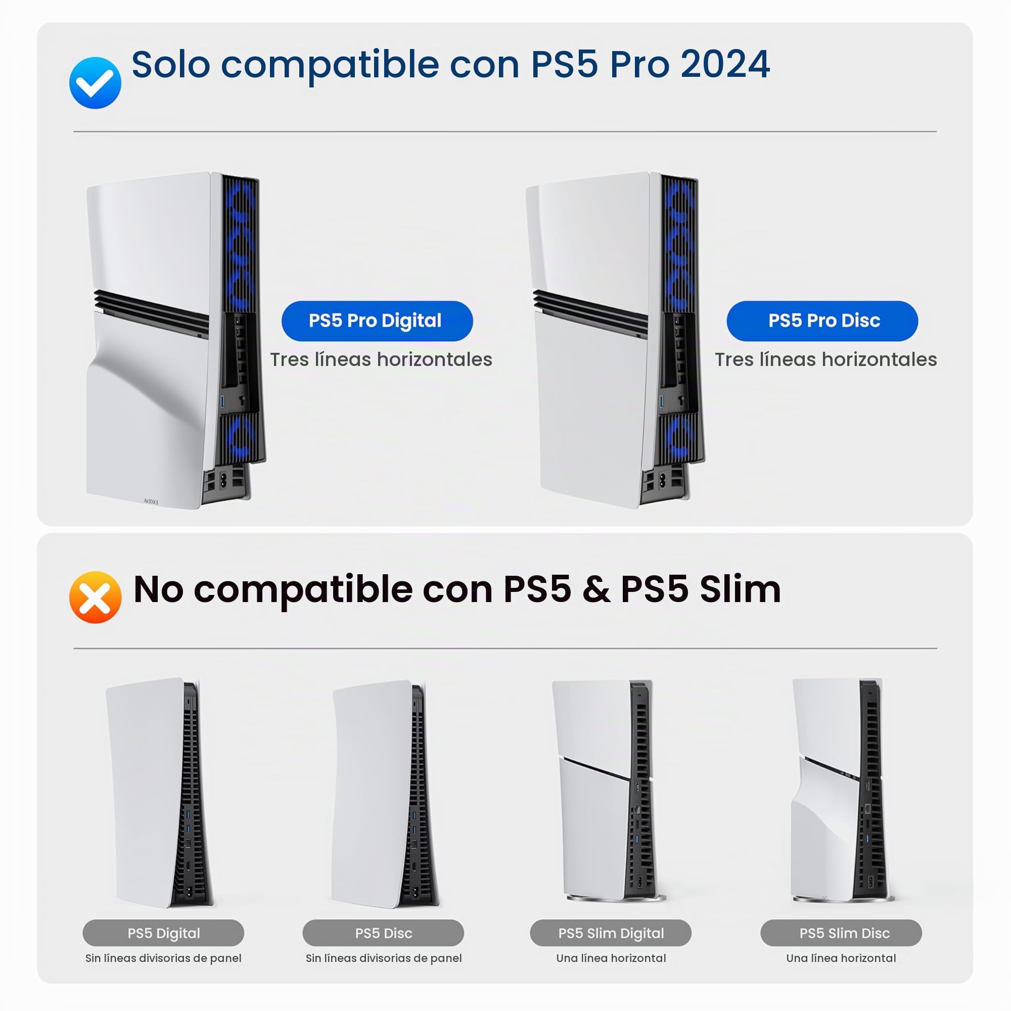 KIWIHOME Ventilador de Enfriamiento Mejorado para PS5 Pro con 4 Ventiladores y 36 Aspas, Enfriamiento más Silencioso con Velocidad Ajustable, Apagado Automático,No para PS5 2020/Versión Slim 2023