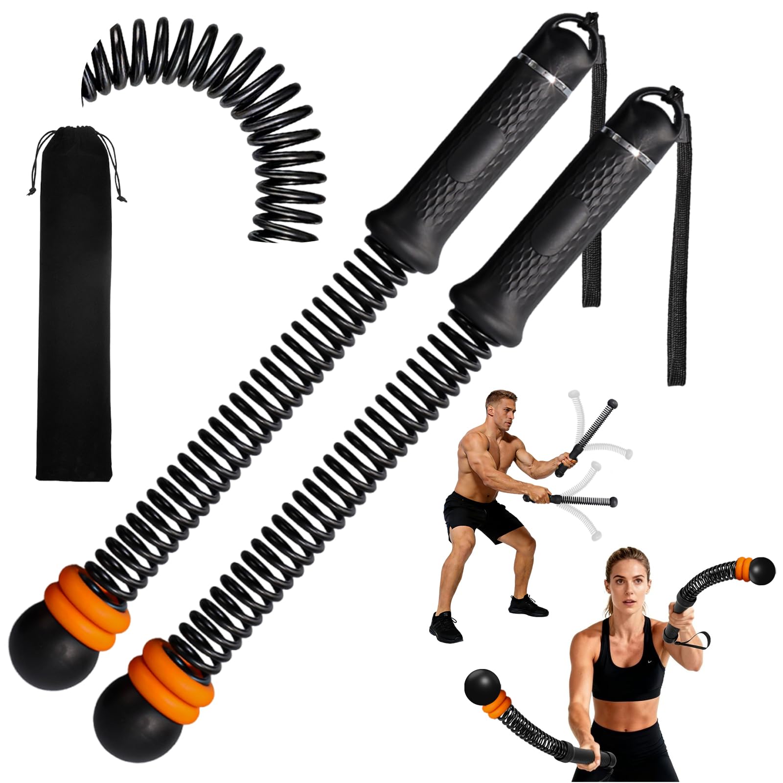 Ropeless Battle Ropes, Adjustable Cordless Training Rope Portable Silent Home Workout Equipment Fitness Exercise Equipment for Full Body Toning, Fat Burning & Cardio, Strength Training Gym