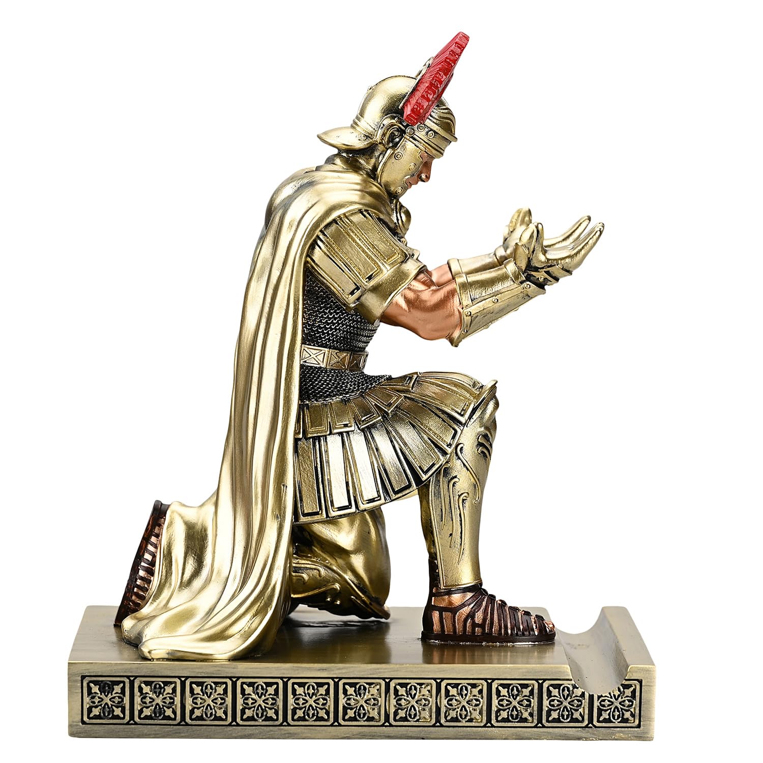 Centurion Cloak Warrior Knight Stifthalter, Handy-Ständer, Schreibtisch-Organizer und Zubehör als Geschenk für Büro und Zuhause (Bronze)