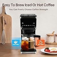 Vista 5 de 3 in 1 Single Serve Coffee Machine,12-Cup Programmable Coffee Machine,Compatible with Kcup Pods,Ground Coffee,Coffee Pods, Iced Tea, Iced Coffee