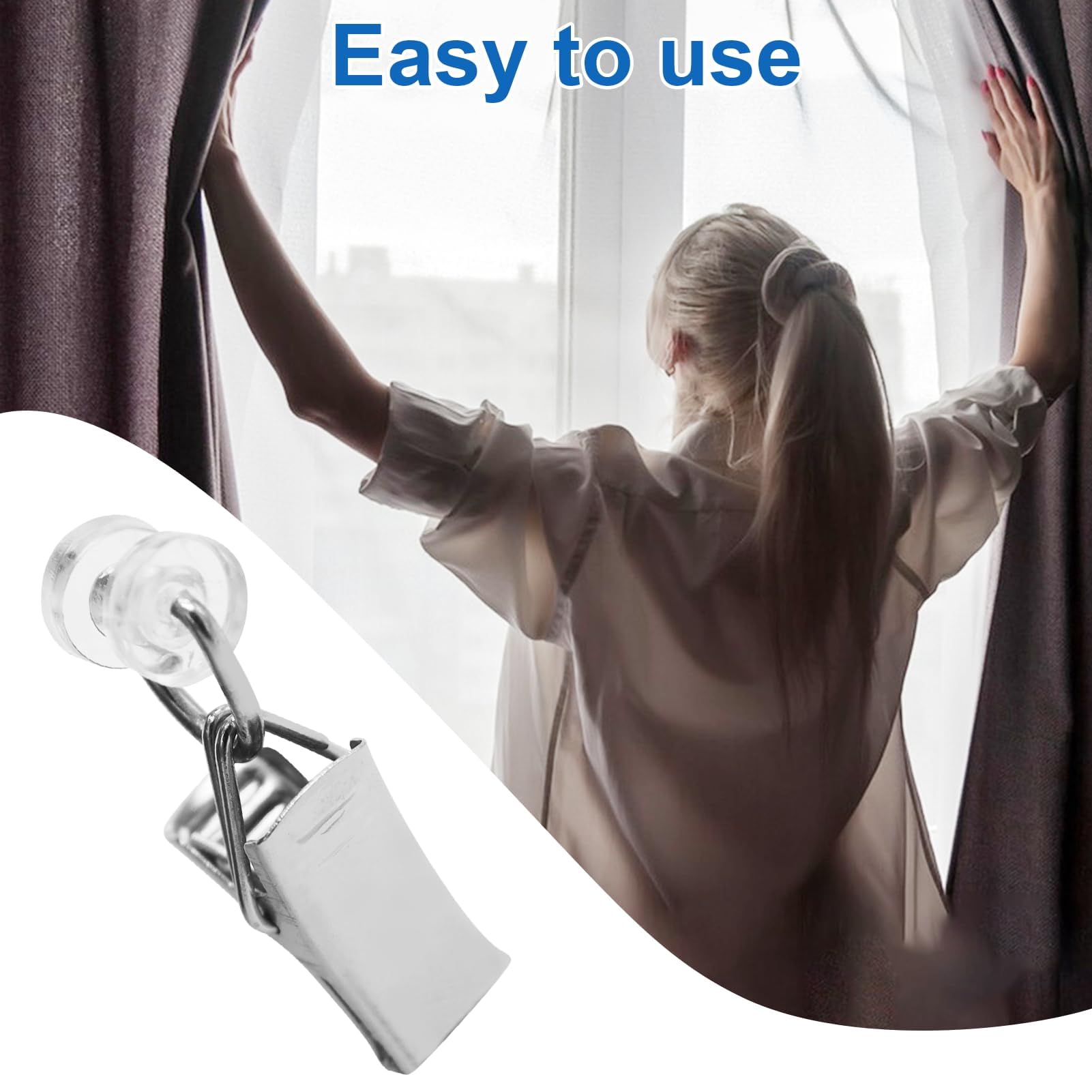 55 Ganci Per Tende A T-Glider - Fermagli Metallici Con Rotelle - Per Binari A T - Facili Da Installare