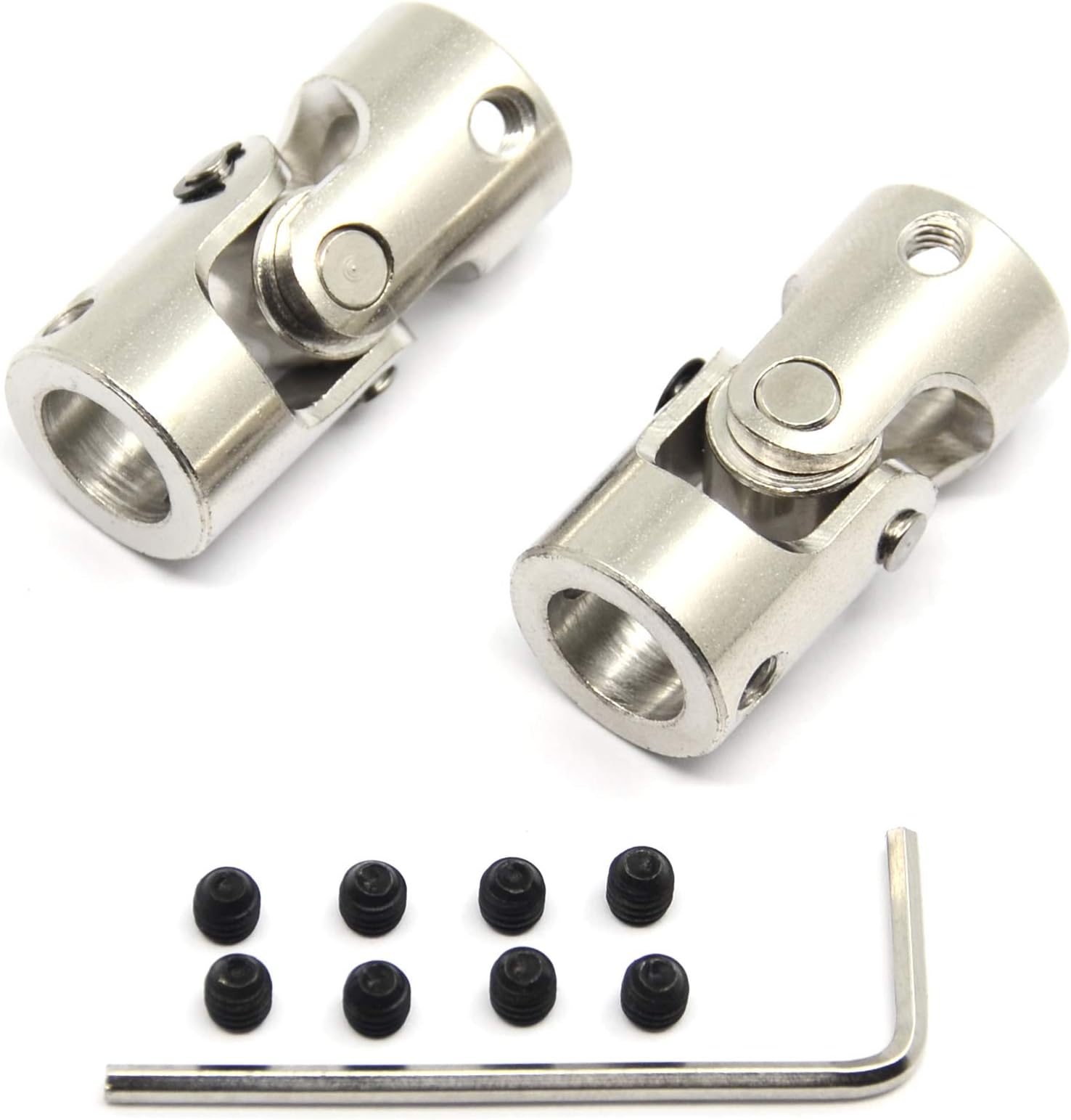 2 Pcs 10mm to 10mm Universal Joint Shaft Coupling with Screws for Motor