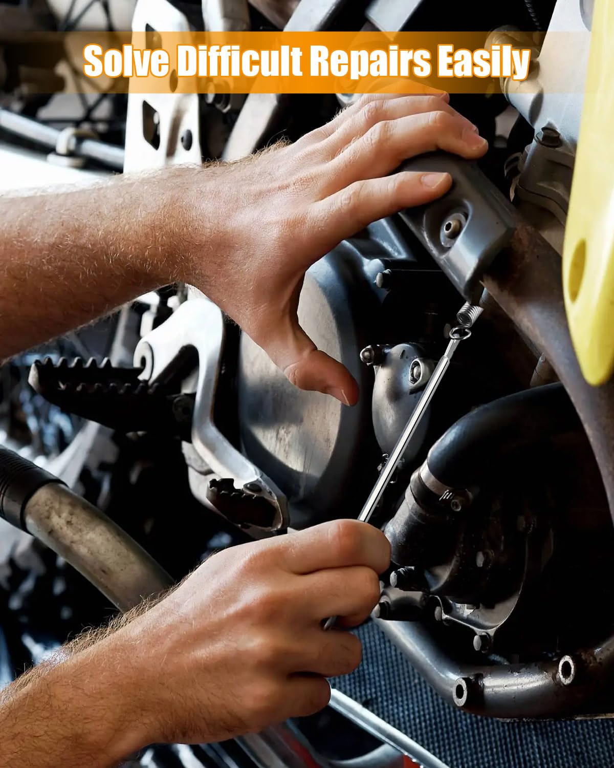 Juego de herramientas de extracción de resorte de 13 y 19 pulgadas para motos de nieve, motos de cross y motocicletas, extractor de resorte con mango de bucle completo