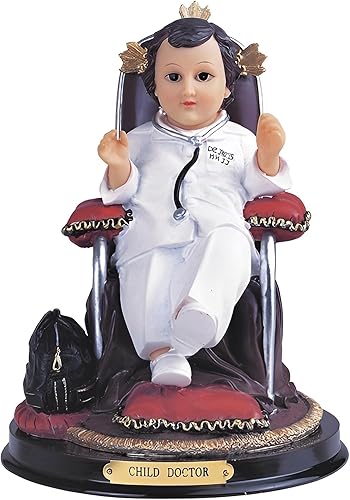 ICE ARMOR Estatua de niño de 9 pulgadas de alto, estatua para bebé, Jesús, nino, médico, nino, niño, figura religiosa