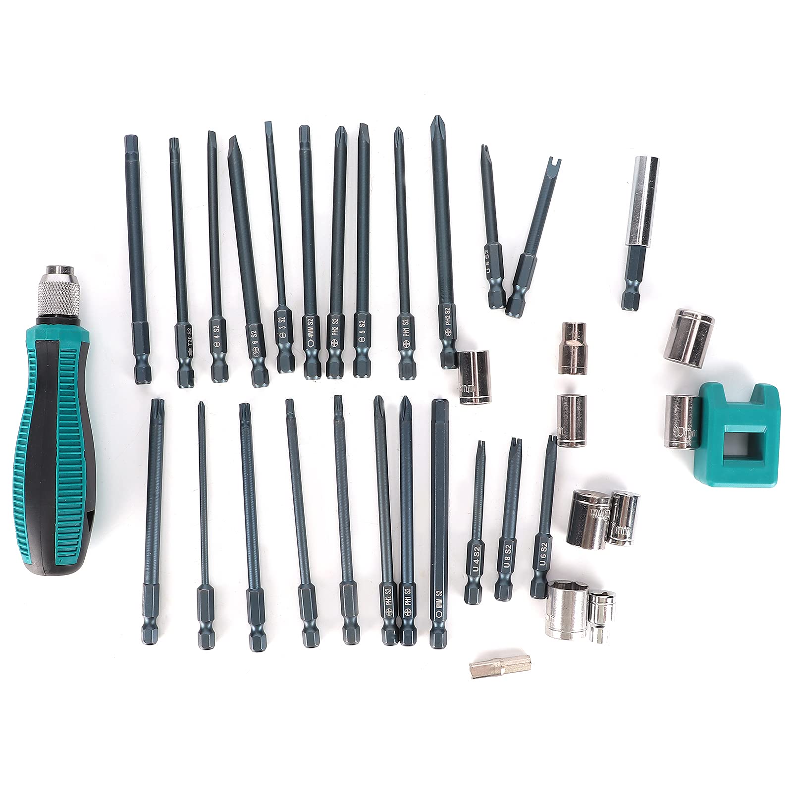 Juego Destornilladores Trinquete, 23 Puntas Destornillador Doble Extremo, Herramienta Reparación Apriete Manual Métrico con Caja Almacenamiento para Hogar, Automóvil