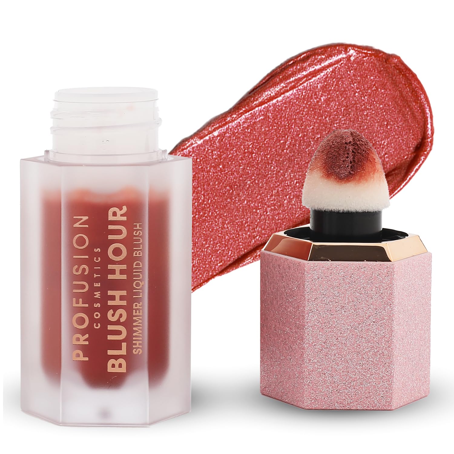 Profusion Cosmetics Blush Hour Shimmer Liquid Blush, Blendable Dewy Cheek Tint with Rich Pigment for a Radiant and Luminous Glow